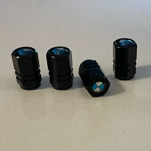 BMW Valve Stem Caps in Black Set of 4 NWT - Picture 3 of 4